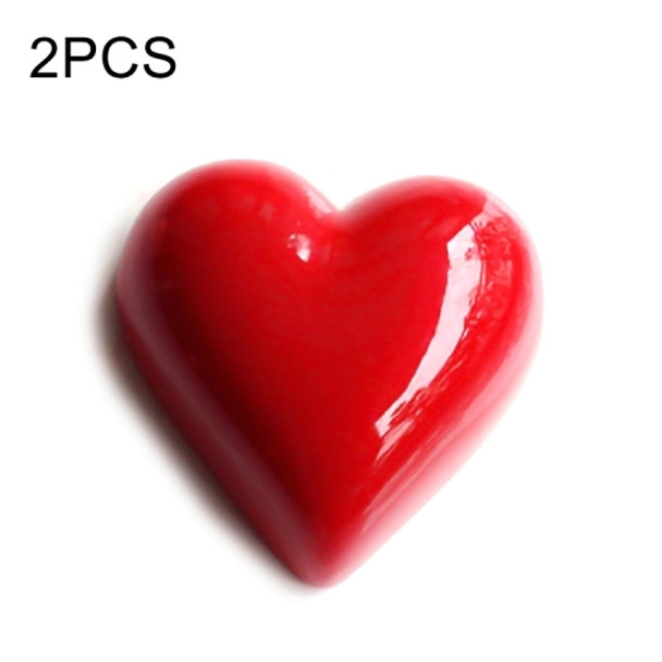 2 PCS Simulation Food Stereo Chocolate Refrigerator Magnet Decoration Stickers(Red Heart-shaped)