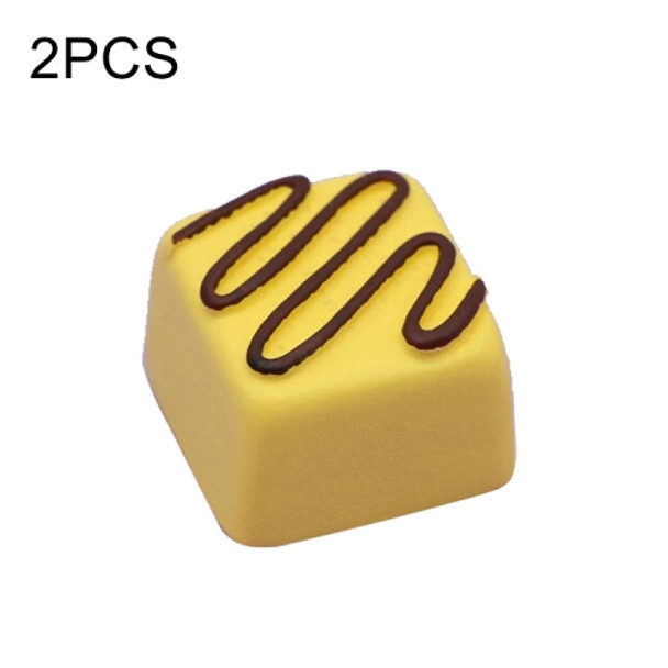 2 PCS Simulation Food Stereo Chocolate Refrigerator Magnet Decoration Stickers(Beige Square)