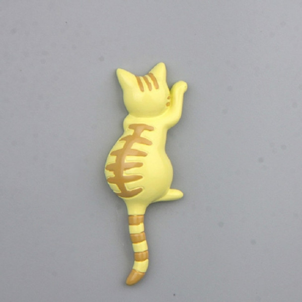 Cute Cat Creative DIY Refrigerator Stickers Doll Magnetic Stickers(Yellow)