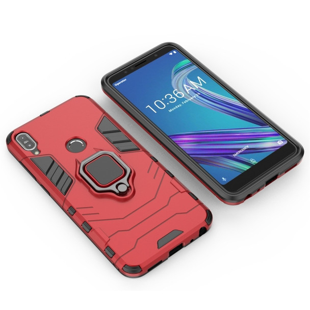 For Asus Zenfone Max Pro (M1) ZB601KL Shockproof PC + TPU Protective Case with Magnetic Ring Holder(Red)