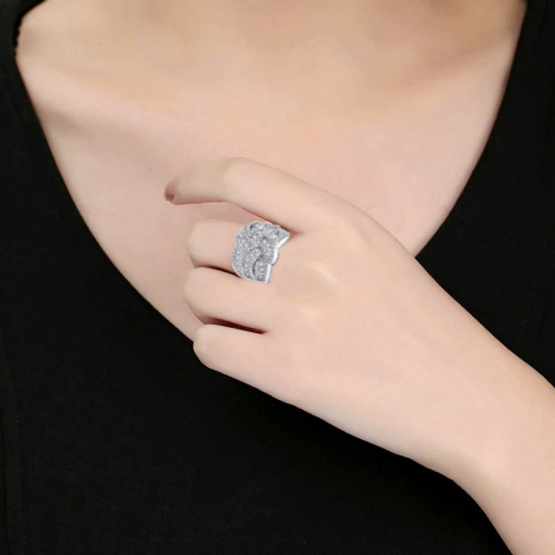Women Fashion Luxury Zircon Stone Rings, Ring Size:7