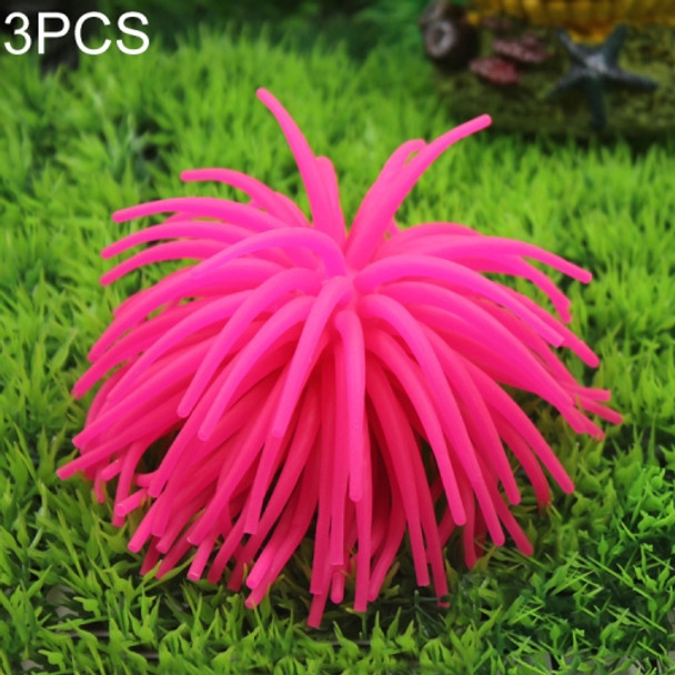 3 PCS Aquarium Articles Decoration TPR Simulation Sea Urchin Ball Coral, Size: S, Diameter: 7cm(Pink)