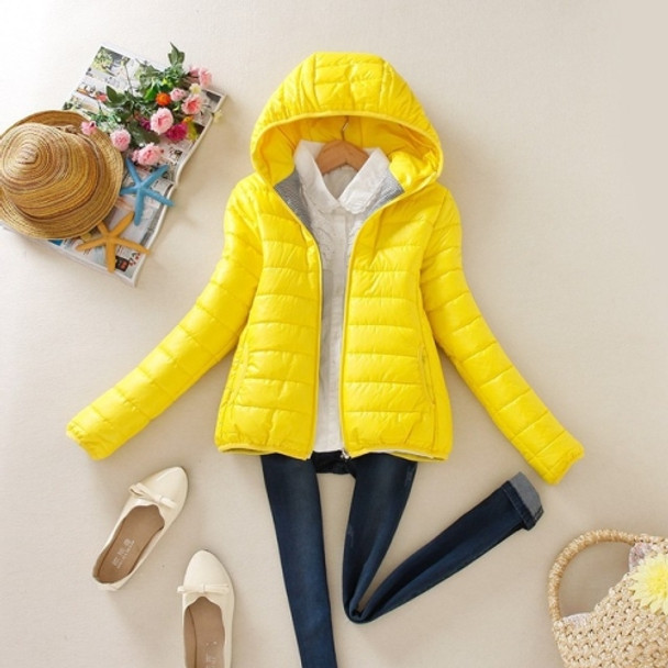 Warm Winter Parka Jacket Ladies Women Slim Short Coat, Size:M(Yellow)