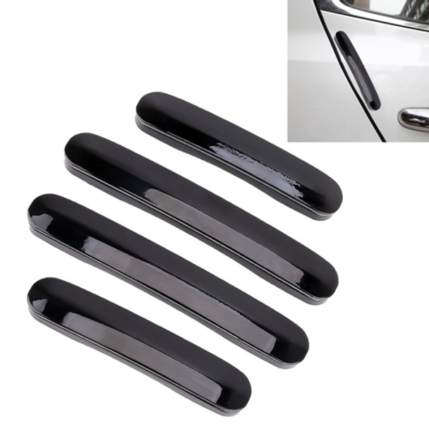 4 PCS Universal Car Door Anti-collision Strip Protection Guards Trims Stickers (Black)