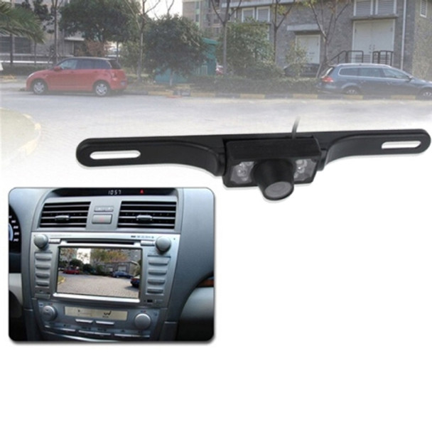 6 LED IR Infrared Waterproof Night Vision Wireless License Plate Frame Astern Backsight Rear View Camera, Support Installed in Car DVD Navigator or Car Monitor, Wide Viewing Angle: 140 degree (WD001)(Black)