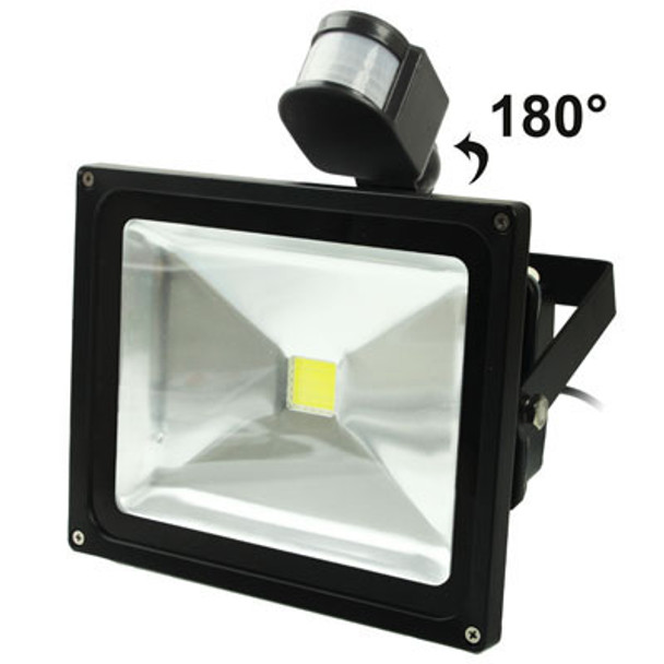 20W LED Floodlight Lamp, Waterproof Human Sensor Warm White Light, AC 85-265V, Luminous Flux: 1600lm-1800lm, Detection Distance: 2-12M