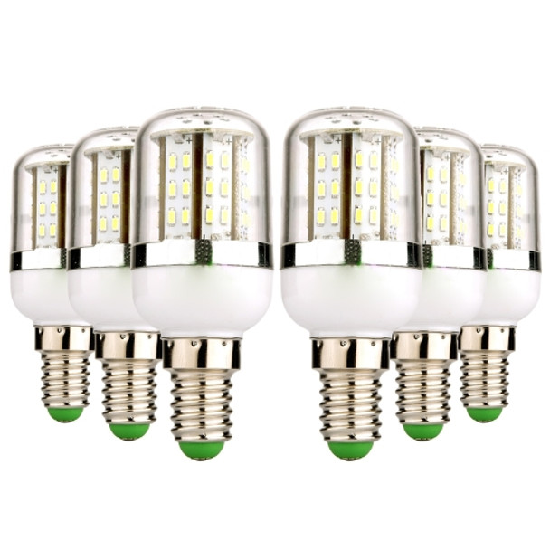 6 PCS YWXLight E14 5W 48LED 3014SMD 400-500LM LED Corn Lights Light Bulb, AC/DC 12-24V (Warm White)