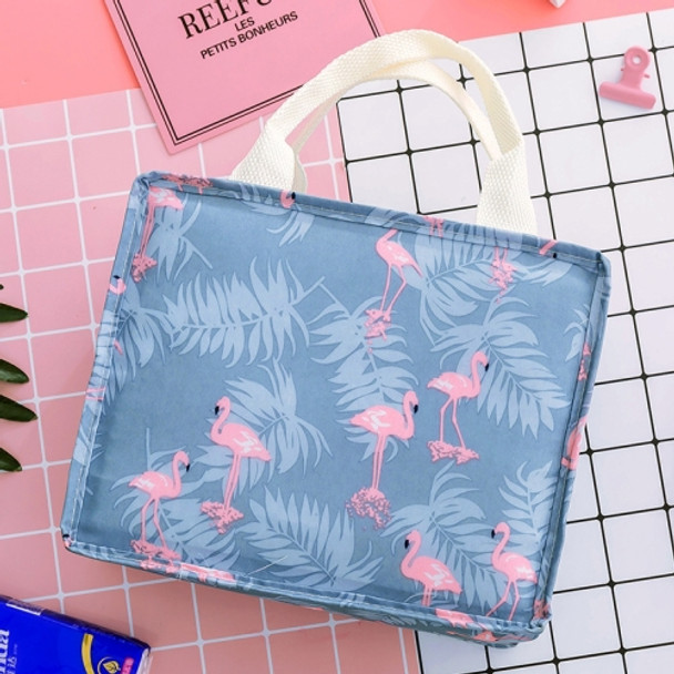 Multifunctional Portable Printing Square Portable Thick Aluminum Foil Insulation Cold Lunch Storage Bag(Free Flamingo)