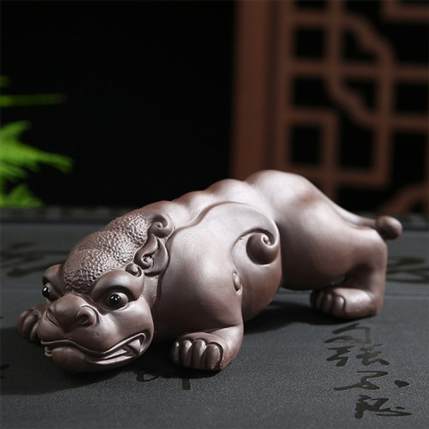 Redware Tea Attracts Lucrative Mythical Wild Animal Handmade Tea Plate Home Decoration(Stabilize Town god beast)