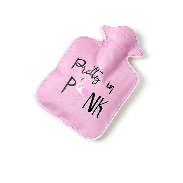 Cartoon Mini Water Injection Hot Water Bag Portable Hand Warmer, Color:Pink Flamingo