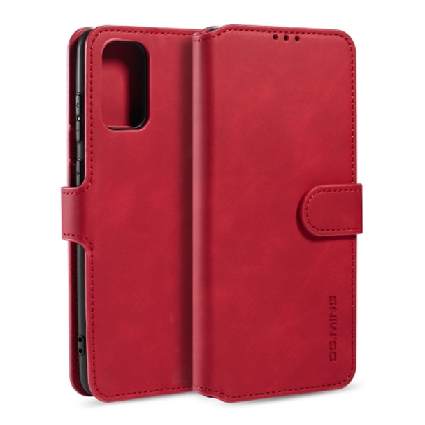For Galaxy S20 Ultra DG.MING Retro Oil Side Horizontal Flip Case with Holder & Card Slots & Wallet(Red)