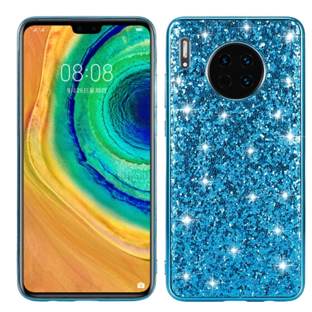 For Huawei Mate 30 Glittery Powder Shockproof TPU Case(Blue)