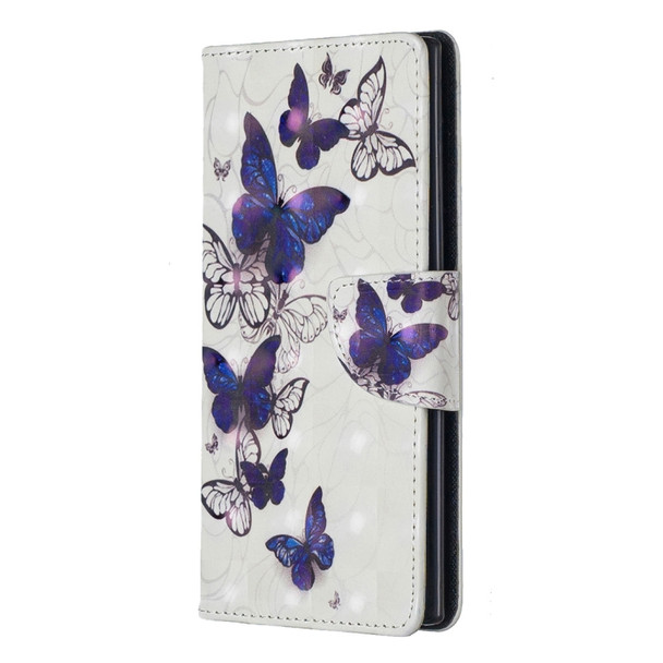 3D Colored Drawing Pattern Horizontal Flip Leather Case with Holder & Card Slots & Wallet For Galaxy Note10(Butterflies)