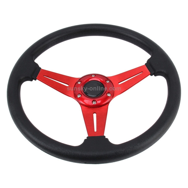 35cm PU Racing Sport Hand Wheel Car Modified Steering Wheel(Red)