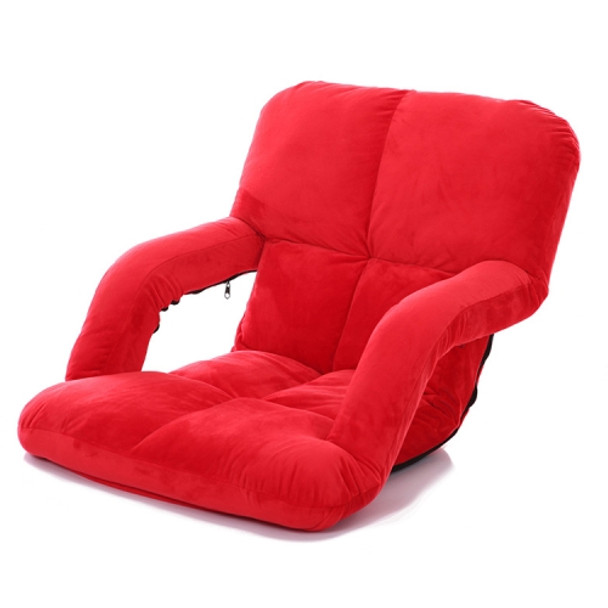 A3 Creative Lazy Sofa with Armrests Foldable Single Backrest Recliner (Red)