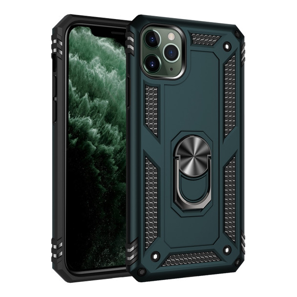 Armor Shockproof TPU + PC Protective Case for iPhone 11 Pro, with 360 Degree Rotation Holder(Green)