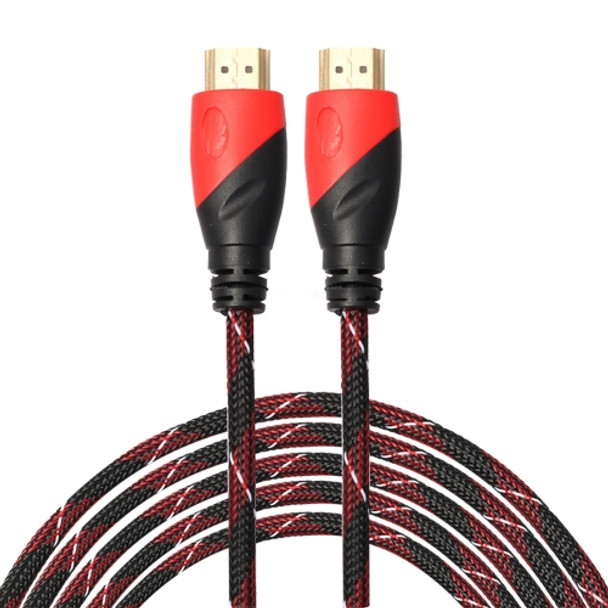 5m HDMI 1.4 Version 1080P Nylon Woven Line Red Black Head HDMI Male to HDMI Male Audio Video Connector Adapter Cable