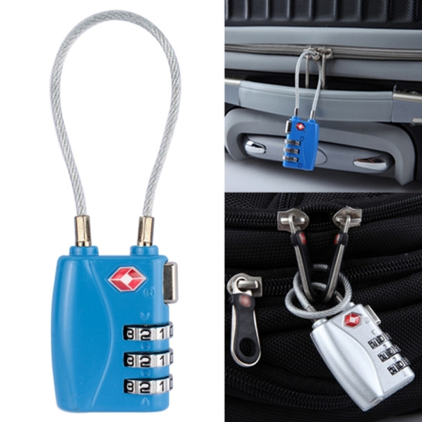 JASIT TSA719 Zinc Alloy 3-Digit Password TSA Lock Travel Luggage Padlock(Blue)