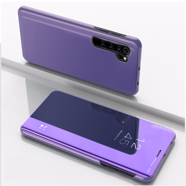 For Xiaomi Note 10 Plated Mirror Horizontal Flip Leather Cover with Stand Mobile Phone Holster(Dark Purple)