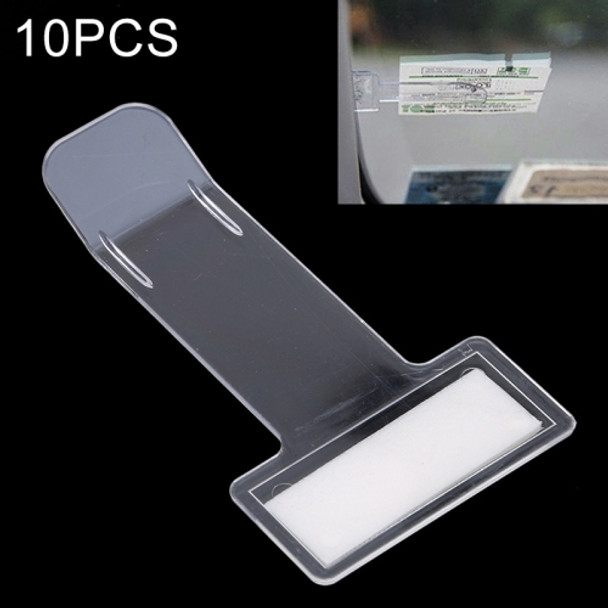 10 PCS Car Plastic Mounted Bill Clip Holder Parking Timing Car Ticket Holder