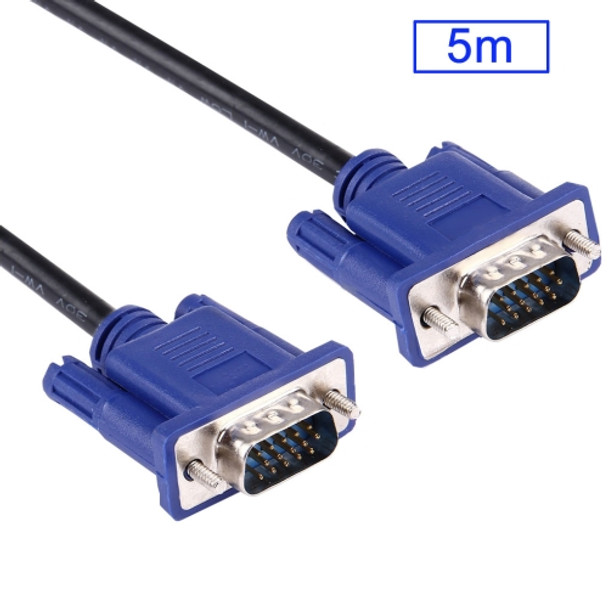 5m High Quality VGA 15Pin Male to VGA 15Pin Male Cable for LCD Monitor / Projector(Black)