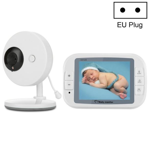 3.5 Inch Larger Screen Display Wireless Digital Monitoring Camera Baby Career  Monitor Wireless Baby Monitor, EU Plug SP851(Black White)