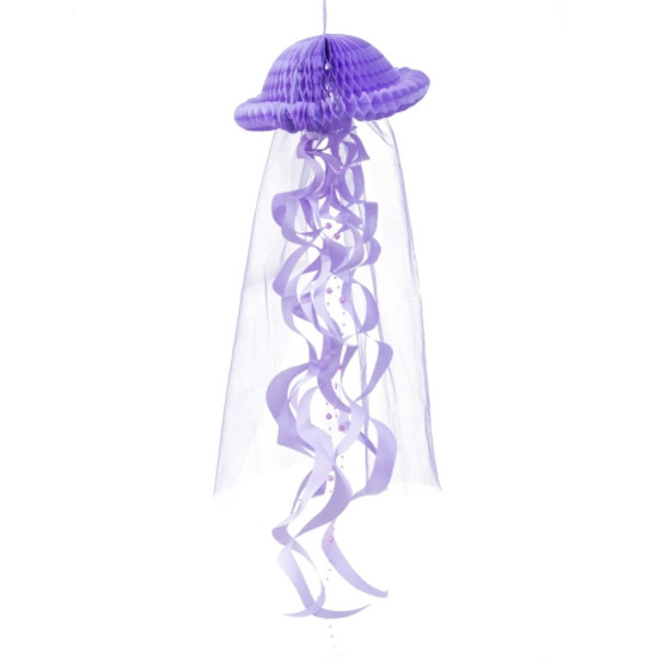 Honeycomb Jellyfish Pastel Mermaid Party Birthday Party Decorations Hanging(Purple)