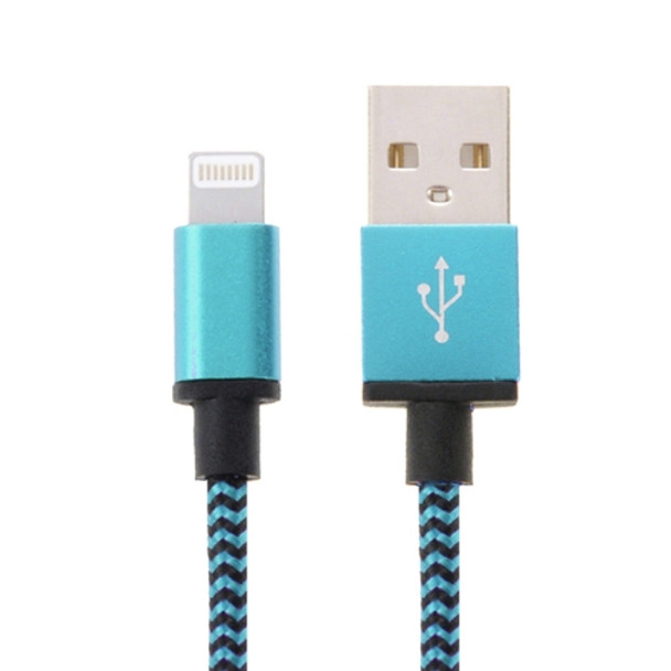 2m Woven Style 8 Pin to USB Sync Data / Charging Cable, For iPhone 6 & 6 Plus, iPhone 5 & 5S & 5C, iPad Air 2 & Air, iPad mini 1 / 2 / 3, iPod touch 5(Blue)