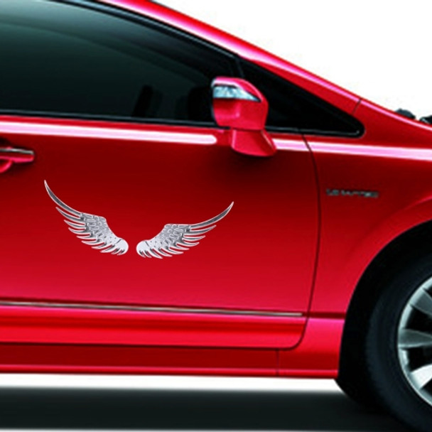 3D Angel Wing Metal Sticker Decal Auto Car Emblem Decal Decoration Color Silver