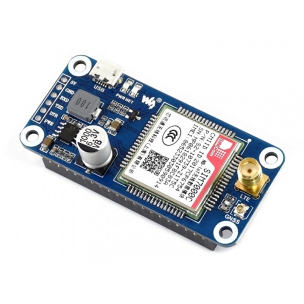 Waveshare NB-IoT / eMTC / EDGE / GPRS / GNSS HAT for Raspberry Pi, SIM7000C for Asia-Pacific Region