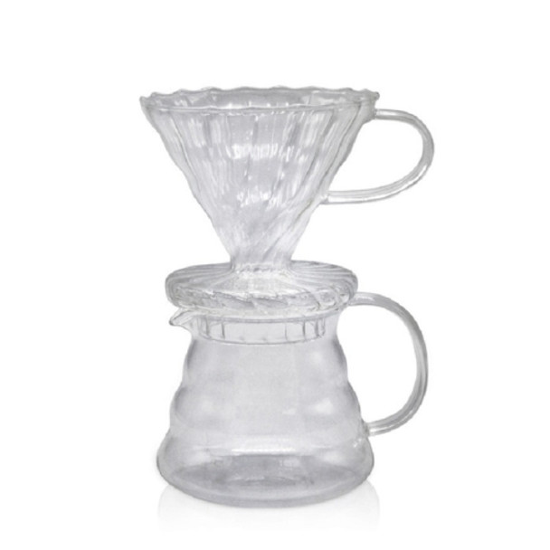Heat-resistant Hand-made Coffee Glass Pot Cloud Coffee Sharing Pot, Specification:600ml Integrated Glass Filter Cup