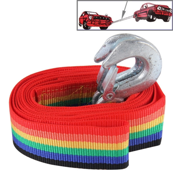 ZONGYUAN 3m×4cm 3 Ton Car Towing Rope Straps with Two Hooks High Strength Cable Cord Heavy Duty Recovery Securing Accessories for Cars Trucks(Colour)