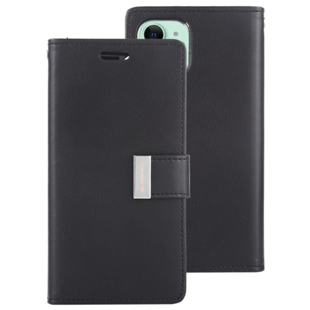 For iPhone 11 MERCURY GOOSPERY RICH DIARY Crazy Horse Texture Horizontal Flip Leather Case  with Holder & Card Slots & Wallet(Black)