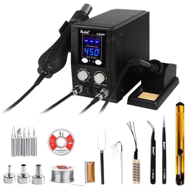 Kaisi 8586+ SMD Rework Soldering Station Hot Air Gun Soldering Station Repair Welding Set PCB Desoldering Tool, EU Plug