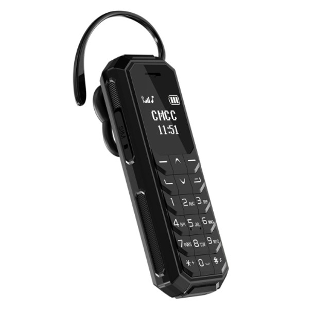 AEKU KK2 Mini Mobile Phone, Hands Free Bluetooth Dialer Headphone, 0.66 inch, MTK6261DA, 18 Keys, MP3, GSM, Anti-lost(Black)