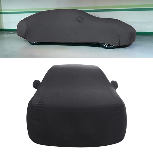 Anti-Dust Anti-UV Heat-insulating Elastic Force Cotton Car Cover for Sedan Car, Size: L, 4.9m~5.25m (Black)