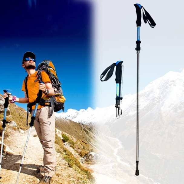 125cm Adjustable Portable Outdoor Aluminum Alloy Trekking Poles Stick(Blue)