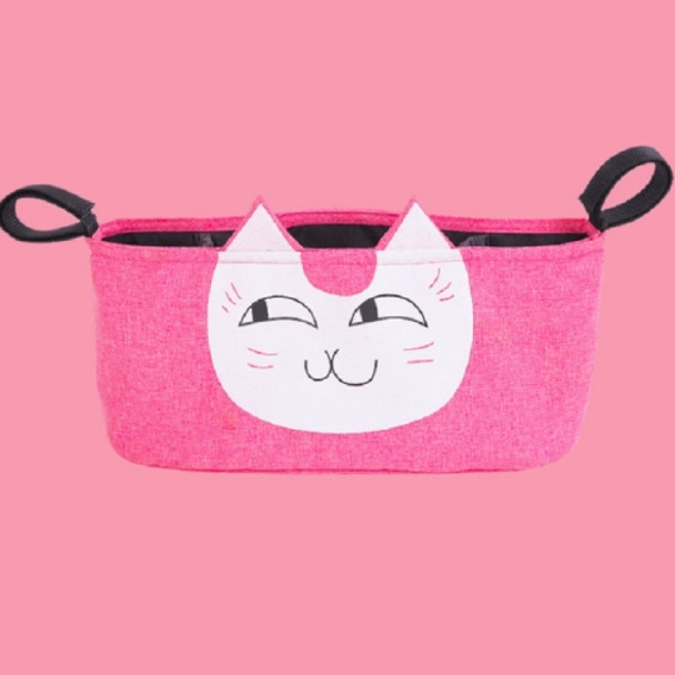 Stroller Bag Storage Bag Large Space Baby Stroller Hook Storage Bag, Style:Pink kitten