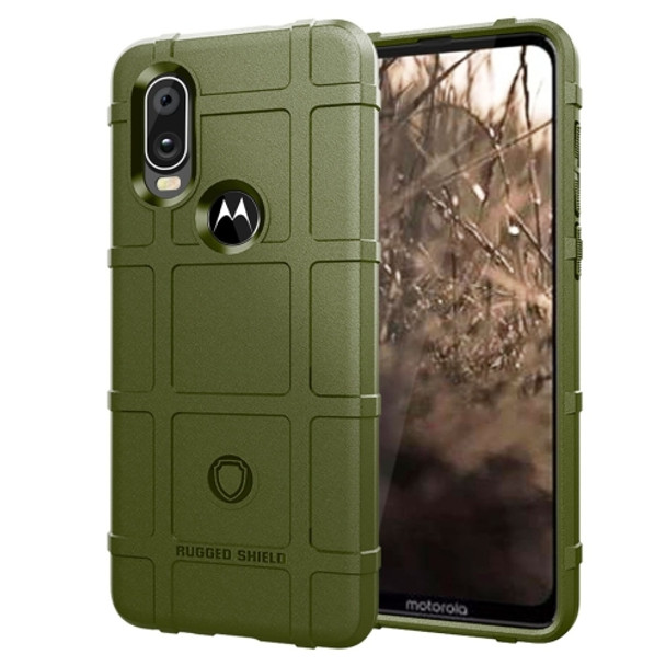 Full Coverage Shockproof TPU Case for Motorola P40 / Moto One Vision(Army Green)