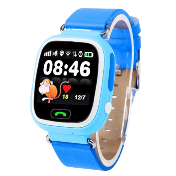 OBTNL B11 GSM GPRS GPS Locator Anti-Lost Smart Watch Tracker for iOS / Android, Leather or Plastic Band Random Delivery(Blue)