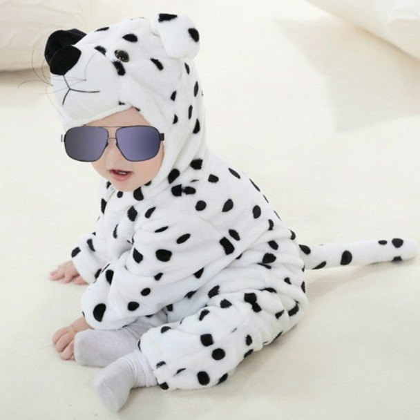 Babies Cartoon Animal Shape Flannel Jumpsuit Romper, Size:90CM(Snow leopard)