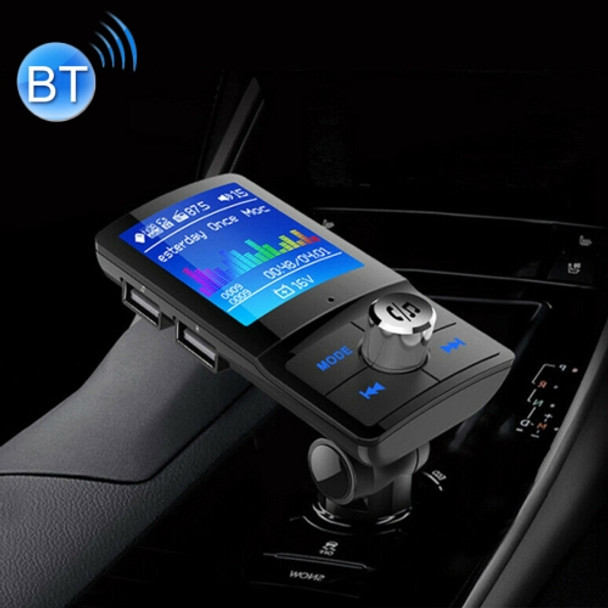 BC-45 Bluetooth Car Kit FM Transmitter Car 2 USB Charger with LED Display, Support Handsfree Function & TF Card