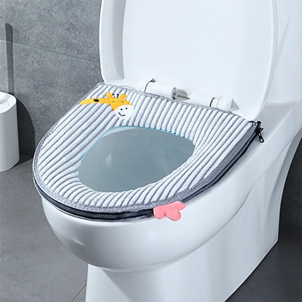 Household Washing Giraffe Toilet Pad With Handle(Grey)