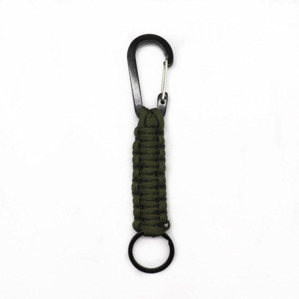 Outdoor Multifunctional Nylon Umbrella Rope Carabiner Key Chain(Army green)
