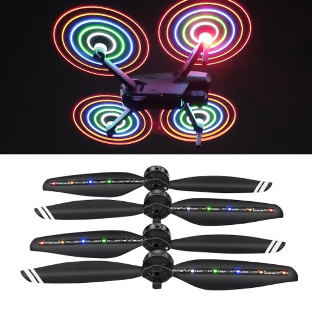 STARTRC 2 Pairs Foldable Color LED Flash Lamp Low Noise Propellers for DJI Mavic Air 2(Black)