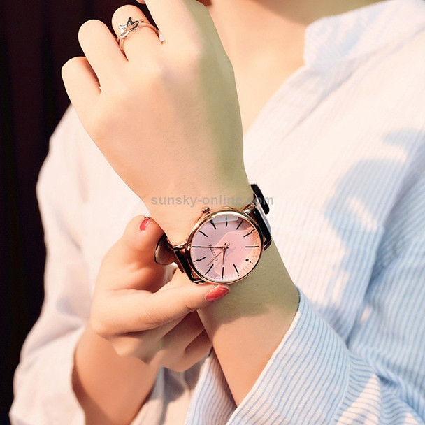 Ulzzang Simple Waterproof Large Dial Watch for Women(Black pink )