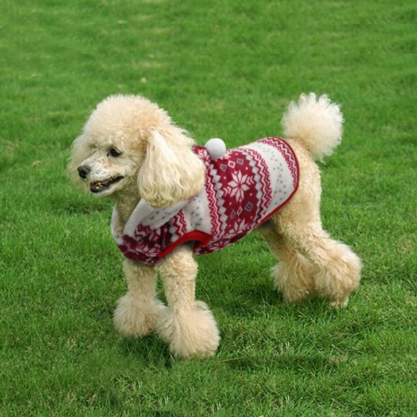 Pet Dog Christmas Costume Pet Snow Warm Coat, Size:S(Red )