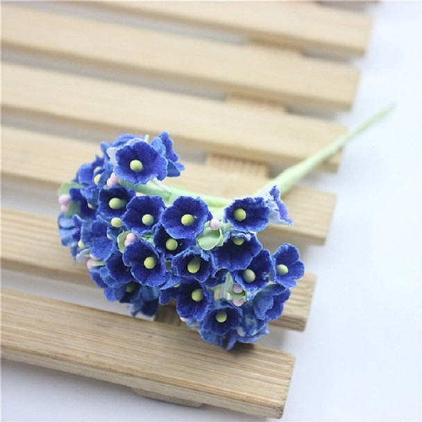 5 Branches DIY Hand-simulated Plum Mini Flocking Cloth Lucky Flower(Blue)