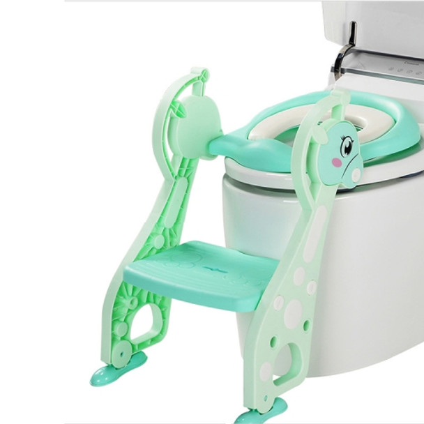Oversized Fawn Children Toilet Baby Toilet Chair Baby Toilet Ladder, Style:Upgraded Cushioned Models(Fresh Green)