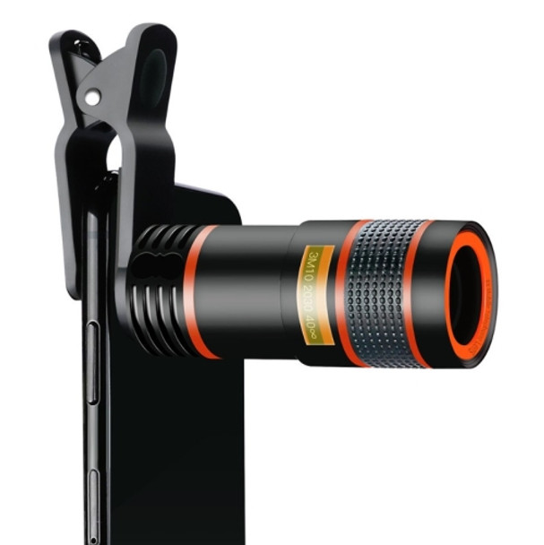 2 PCS 12X Telephoto Telescope Camera Zoom Mobile Phone External Lens(Black)